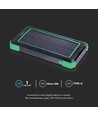 10000mAh Solar Wireless Powerbank, 10W - Svart, aluminium, solcellsladdning