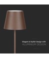 4W LED golvlampa, laddningsbar - IP54, Cortenfärgad, touch dimbar, justerbar höjd 50-130cm, USB-laddning