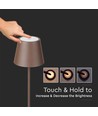 4W LED golvlampa, laddningsbar - IP54, Cortenfärgad, touch dimbar, justerbar höjd 50-130cm, USB-laddning