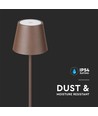 4W LED golvlampa, laddningsbar - IP54, Corten, touch dimbar, justerbar höjd 50-130cm, USB-laddning