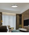 42W LED Designer Lampa - TRIAC Dimbar, 4000K Svart, Rund