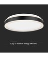 42W LED Designer Lampa - TRIAC Dimbar, 4000K Svart, Rund