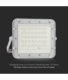 VT LED Solstrålkastare 40W - 6400K, 5000 mAh Batteri, 3m Kabel, Smart IR Fjärrkontroll, Snabbladdning, Vit