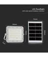 VT LED Solstrålkastare 80W - 6400K, 6000 mAh Batteri, 3m Kabel, Smart IR Fjärrkontroll, Snabbladdning, Vit
