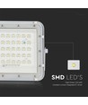 VT LED Solstrålkastare 80W - 6400K, 6000 mAh Batteri, 3m Kabel, Smart IR Fjärrkontroll, Snabbladdning, Vit
