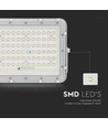 VT LED Solstrålkastare 120W - 6400K, 12000 mAh Batteri, 3m Kabel, Smart IR Fjärrkontroll, Snabbladdning, Vit