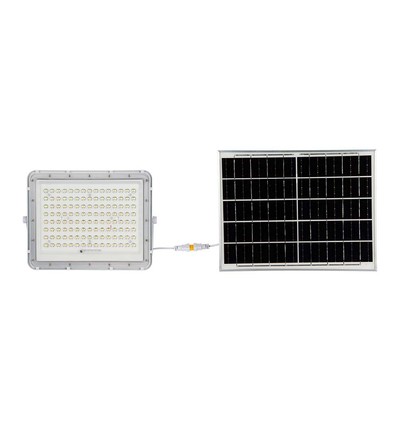 180W LED solcellsstrålkastare, 4000K - Inkl. 20W solcellspanel, IP65, fjärrkontroll, vit