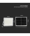 180W LED solcellsstrålkastare, 4000K - Inkl. 20W solcellspanel, IP65, fjärrkontroll, vit