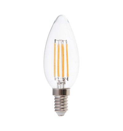 E14 5,5W LED filament kronljus - Dimbar, klart glas, 110lm/W