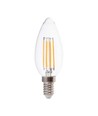 E14 5,5W LED filament kronljus - Dimbar, klart glas, 110lm/W