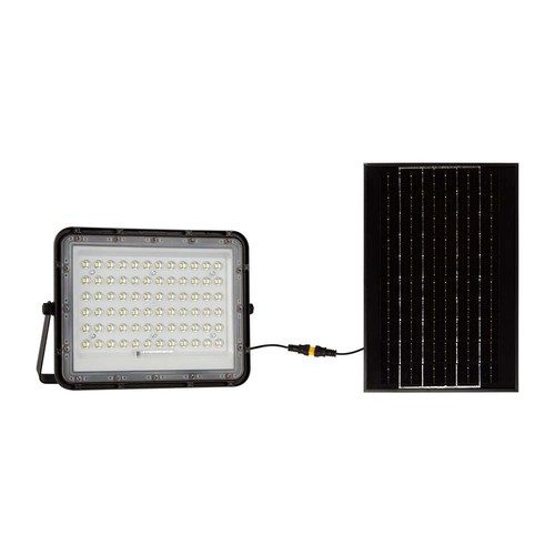 120W Solcells LED strålkastare med panel - 1200lm, IP65, inkl. fjärrkontroll, svart, utomhus