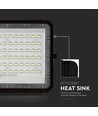 120W Solcells LED strålkastare med panel - 1200lm, IP65, inkl. fjärrkontroll, svart, utomhus