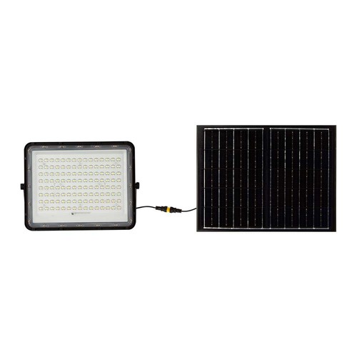 20W solcellsstrålkastare med sensor och fjärrkontroll - 1800lm, IP65, 6400K, svart hölje