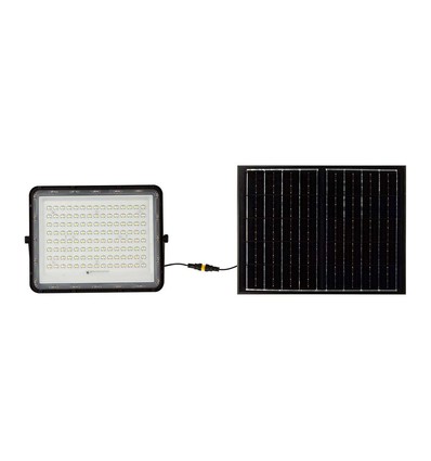 20W solcellsstrålkastare med sensor och fjärrkontroll - 1800lm, IP65, 6400K, svart hölje