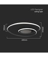 48W LED designer taklampa - 5150lm, Triac dimbar, Ø60cm, svart, 3000K