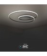 48W LED designer taklampa - 5150lm, Triac dimbar, Ø60cm, svart, 3000K