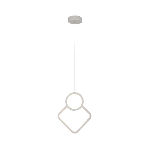 12W vit pendel taklampa - 28x180cm, 3000K, modern romb design, inkl. ljuskälla