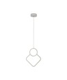 12W vit pendel taklampa - 28x180cm, 3000K, modern romb design, inkl. ljuskälla