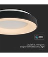 49W LED dekorativ taklampa, dimbar - Ø60cm, 106lm/W, svart, 3000K, Triac dimbar