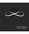 24W Infinity LED designerlampa - 3000K, svart, 360 grader, vägg/taklampa