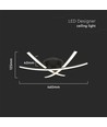 20W LED designer taklampa - 3 korsade rör, 105lm/W, svart finish, 3000K