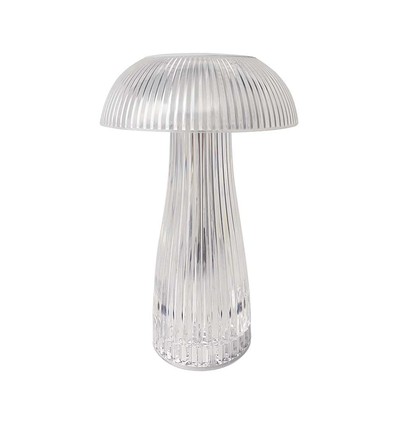 1W uppladdningsbar LED bordslampa - Touch dimbar, 3-i-1 CCT, transparent, Ø16 x 25 cm