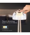 1W uppladdningsbar LED bordslampa, French Gold - 3-i-1, 1800mAh batteri, IP20, 13,5x26,5cm