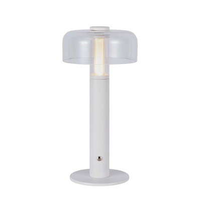 1W LED bordslampa med batteri, vit - Uppladdningsbar, 3000K, touch dimbar, DC 5V