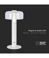 1W LED bordslampa med batteri, vit - Uppladdningsbar, 3000K, touch dimbar, DC 5V