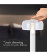 1W LED bordslampa med batteri, vit - Uppladdningsbar, 3000K, touch dimbar, DC 5V