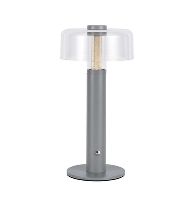 1W uppladdningsbar LED bordslampa - Touch dimbar, 1800mAh batteri, 3000K, grå, inkl. USB-C kabel