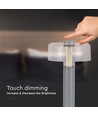 1W uppladdningsbar LED bordslampa - Touch dimbar, 1800mAh batteri, 3000K, grå, inkl. USB-C kabel