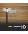 1W uppladdningsbar LED bordslampa, sandbrun - Touch dimbar, 3000K, USB-C, 150x300mm