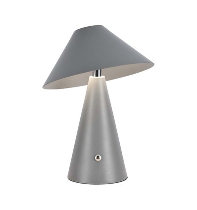 3W uppladdningsbar LED bordslampa, CCT - Grå, touch dimbar, USB-C, metall, 200lm