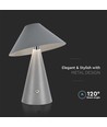 3W uppladdningsbar LED bordslampa, CCT - Grå, touch dimbar, USB-C, metall, 200lm