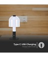 2W LED bordslampa, uppladdningsbar - Touch dimbar, 3-i-1 CCT, svart, USB, inkl. batteri