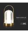 1W uppladdningsbar LED bordslampa, touch dimbar - 3-i-1 CCT, French Gold, 1800mAh batteri, höjd 19cm