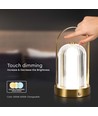 1W uppladdningsbar LED bordslampa, touch dimbar - 3-i-1 CCT, French Gold, 1800mAh batteri, höjd 19cm
