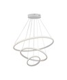 32W LED pendel, 3 ringar - Ø60+40+20cm, 3880lm, 3000K, vit finish