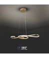 18W dekorativ LED pendel - L700x250mm, guld, violin-formad, 3000K