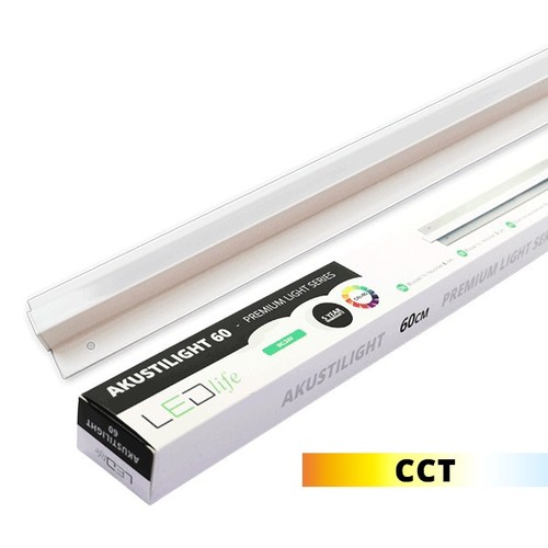 60 cm LED Troldtekt Skena, CCT - 19W, Akustilight, Planförsänkt, 24V