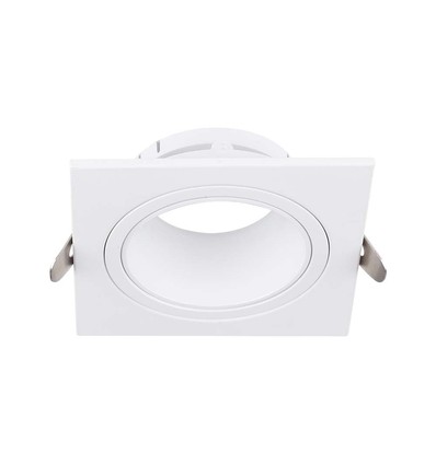 GU10 infälld spot - Fyrkantig, vit, hål: 75x75 mm, utan ljuskälla