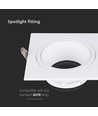 GU10 infälld spot - Fyrkantig, vit, hål: 75x75 mm, utan ljuskälla