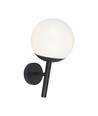 E27 utomhus vägglampa - Svart, IP44, opal glob, Ø20cm, utan ljuskälla