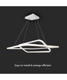 60x60cm 48W LED pendel, dimbar - 5150lm, vit, aluminium, IP20 inomhus