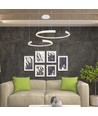 48W LED designer pendel - Vit, Triac dimbar, 5150lm, två halvmånar, 110x80cm