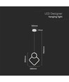 12W LED pendel i metall - 105lm/W, vit, 4000K, modern design
