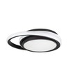 38W LED designer taklampa - Svart, dubbel rund, Ø45cm, 4000K, 4050lm, IP20
