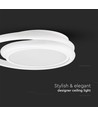 38W LED designer taklampa, vit - Dubbel ring, Ø45cm, 4050lm, 4000K, IP20
