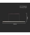 23W LED designer pendel / ljuskrona - 2130lm, svart, rektangulär, 123x110cm, 4000K, IP20